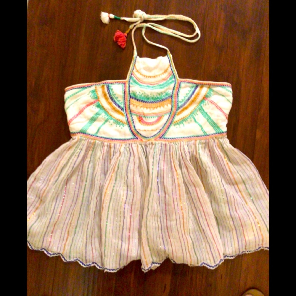 Anthropology BoHo embroidered Halter top